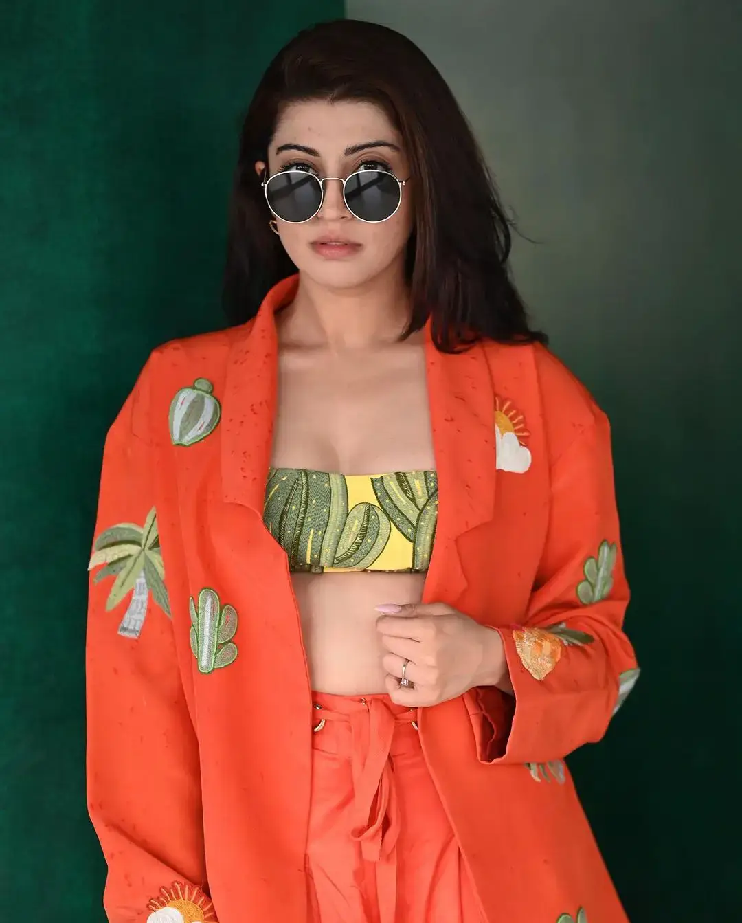 MUMBAI GIRL PRANITA SUBHASH IN BEAUTIFUL ORANGE PANT YELLOW TOP 6